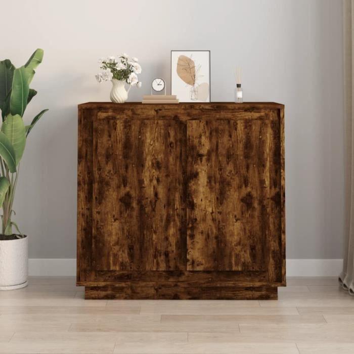 VidaXL Buffet Smoked Oak 80x34x75 Cm Engineered Wood 819889