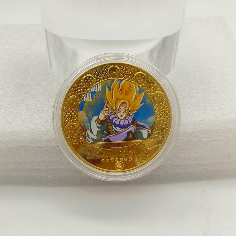 Памятная медаль Dragon Ball, Красочная, Классическая, Аниме, Золотая монета, Креативная маленькая монета, Монета Сон Гоку, Детская игрушка, Наполнители для чулка