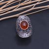 Natural Carnelian Gemstone Handmade 925 Sterling Silver Ring Size 9.25 t5H38