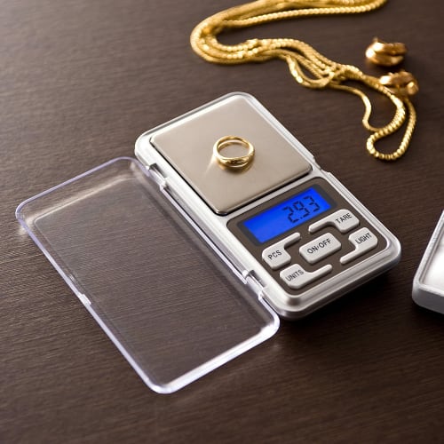 Sanwa Direct Digital Scale, 0.01-500g, with LED Light, Battery Operated, 1 pc, 400-TST008