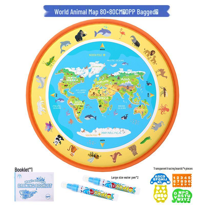 Волшебный коврик для рисования водой - 100×80см Цветное одеяло для рисования и письма для детей