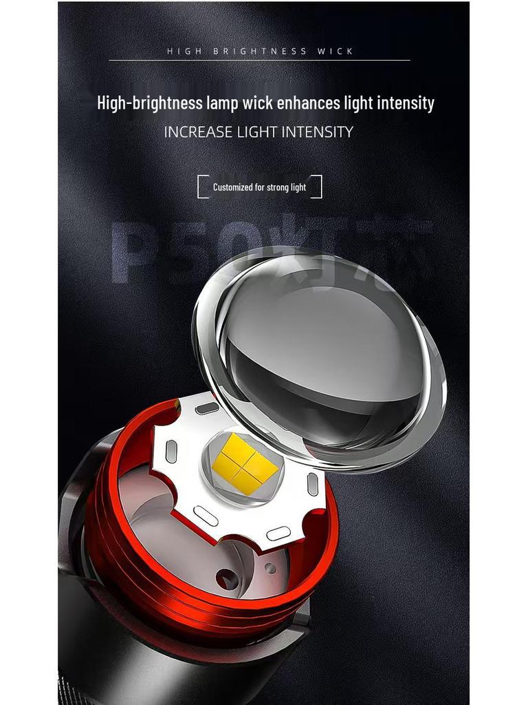 High-Brightness Zoom XHP50 LED Headlamp with Sensor, Rechargeable Battery, Long Life for Outdoor Night Fishing and Patrol