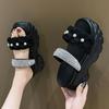Pearl Rhinestone Slippers Women Summer Outside Wear Fashion Sandals Platform Wedegs Leisure Slipper 8cm High Heeled Slides Shoes