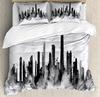 Skyline Duvet Cover Set For Adults Queen King Lightweight Quilt Cover With 2 Pillowcases City Buildings Bedding Set No Comforter