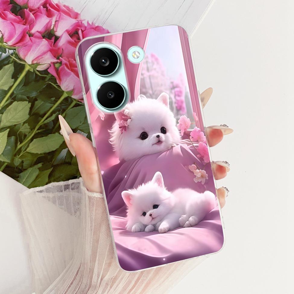 6.59'' Чехол для Xiaomi Poco X8 Pro 5G Чехол Прозрачный Модные Цветы Милый Кот Крутой Расписной Мягкий Корпус 2511FPC34G
