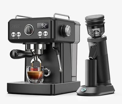 Кофеварка эспрессо HiBREW H10A черная - Регулируемая температура/объем/предварительное смачивание, 58мм портафильтр, Капучино