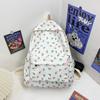 Aesthetic Students Backpack Nylon Shoulder Bag Large Capacity Floral School Bag  Textbook