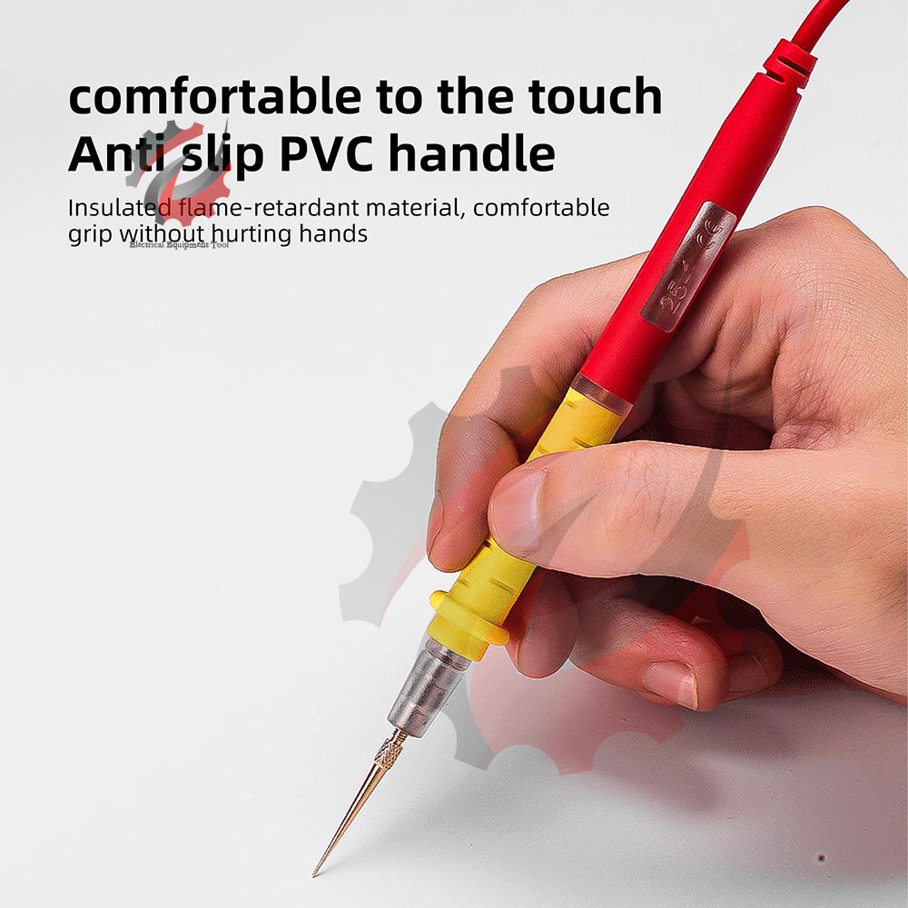 Universal Multimeter Test Leads with Gold-Plated Probes Durable Insulated PVC Handle for Voltage Current Testing