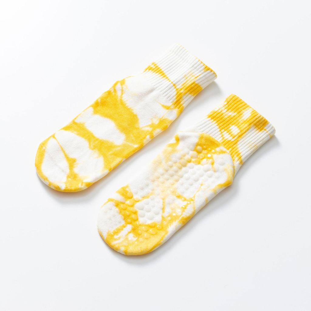 Женские нескользящие махровые носки для йоги с принтом тай-дай — теплые, впитывающие пот, всесезонный спортивный дизайн