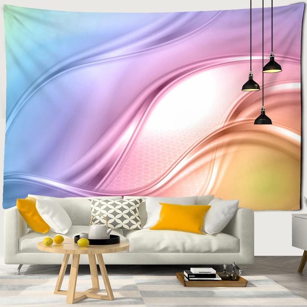 Красочный линейный узор для украшения спальни, гостиной, гобелена, домашнего настенного украшения, гобелена