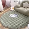 Round Bubble Fleece Fabric Simple Solid Color Fluffy Soft Comfortable Easy To Clean Furry Warm Cute Indoor Decorative Carpet
