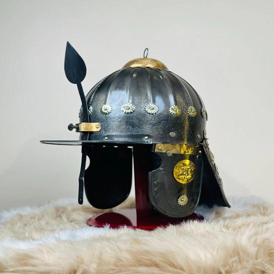 Hussar Helmet with Stand, Medieval Imperial War Helmet, Ottoman Empire,