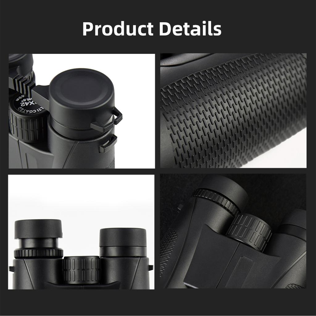 12X42 Binoculars Telescope for Adults FMC Optical Lens BAK4 Prisms Daily Life Water Resistant with Carrying Bag for