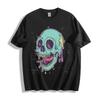 Neon Dripping Skull T-Shirt - Vibrant Glow-in-the-Dark Edgy Unisex Tee