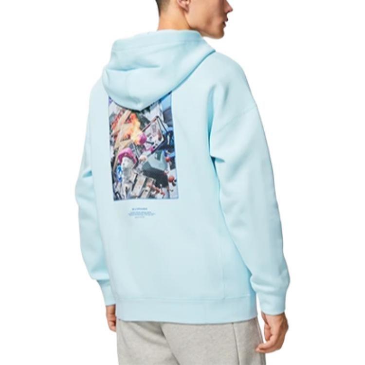 Толстовки Li Ning Унисекс Синие С капюшоном Средняя Обычная AWDSE73-3