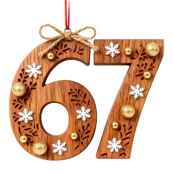 67 Funny Christmas Ornaments 2025 Handmade Santa Ornament Six Seven Meme Decoration Rearview Mirror Holiday Gift Decor