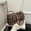 Elegant PU Casual 2025 New Leopard Print European and American Retro Fashion Portable Single Shoulder Oblique Span Women's Small Square Bag