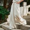 2025 Spring/Summer Nianbaixiu Women's Cotton Linen Wide-Leg Trousers - Zen-Inspired Light Retro Style