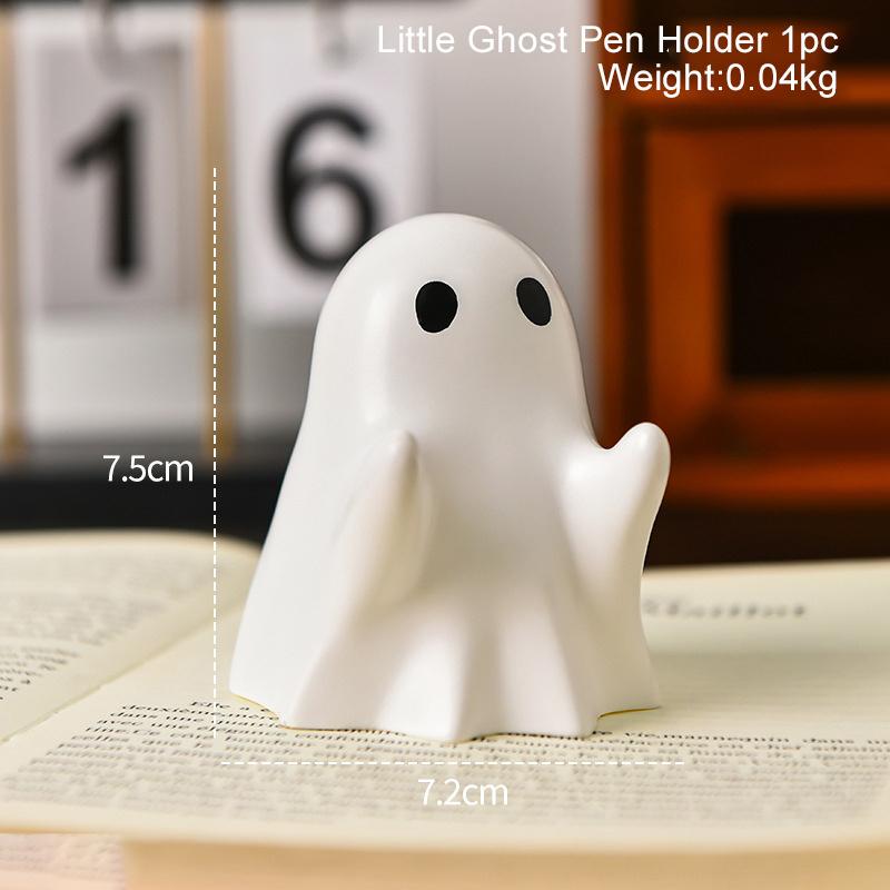 Spooky Ghost Pen Holder Cute Ghost Decor Creative Desk Ornament Quirky Adorable Pencil Stand