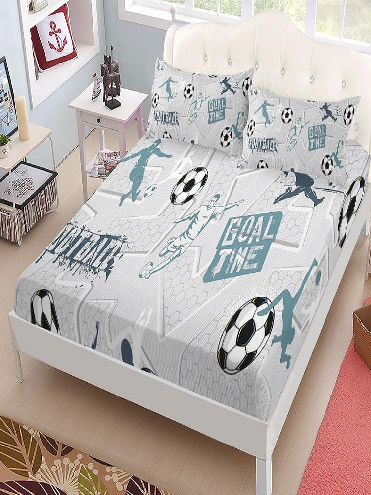 Время Гола Футбол Детский Комплект Простыней с Резинкой Кинг Квин Двуспальный Полный Размер Комплект Постельного Белья