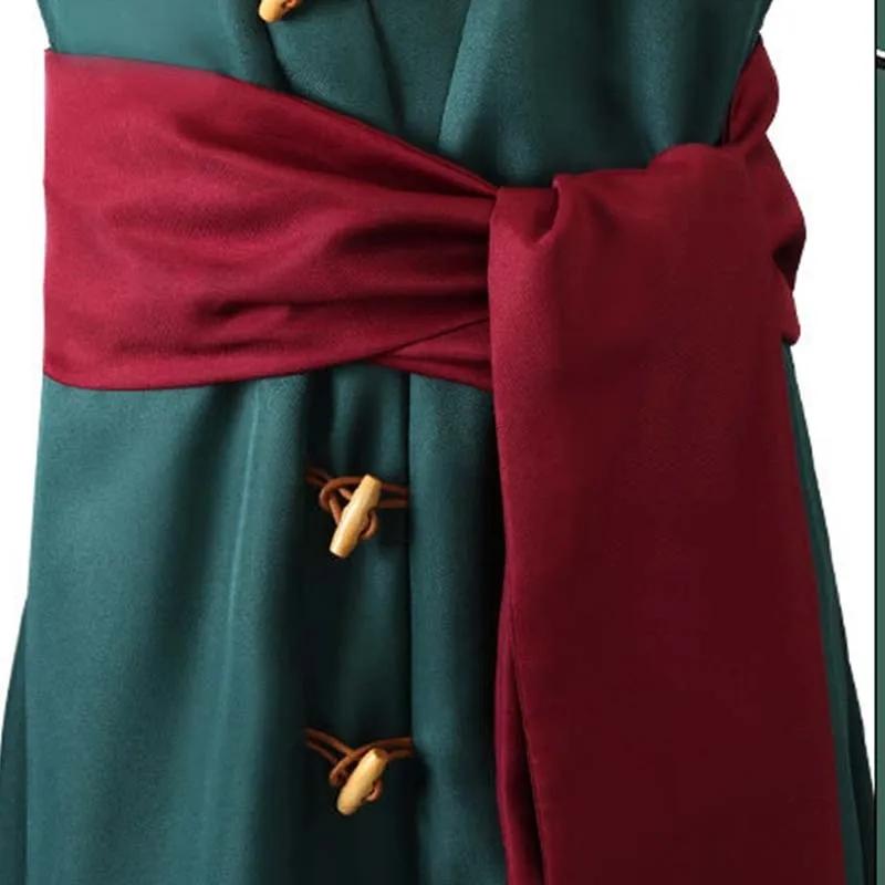 Roronoas Cosplay Costume Anime Kimono Robe Zoro Cloak Uniform Halloween Outfits With Earrings For Comic Con