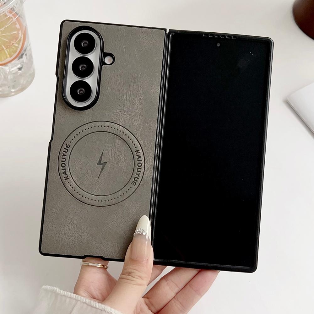 Для Samsung Galaxy Z Fold 7 Бизнес-чехол с магнитом Роскошная кожа Для Magsafe Беспроводная зарядка Мягкий силиконовый защитный чехол