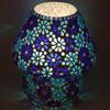 Декоративная стеклянная настольная лампа ручной работы с синими и индиго бусинами - Уникальное освещение для домашнего декора (Пакет из 1)