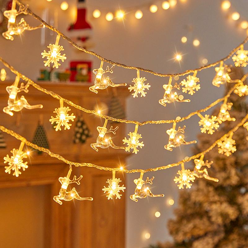 Водонепроницаемые солнечные гирлянды в виде снежинок, уличные гирлянды с 8 режимами для рождественской елки, рождественской вечеринки, домашнего украшения