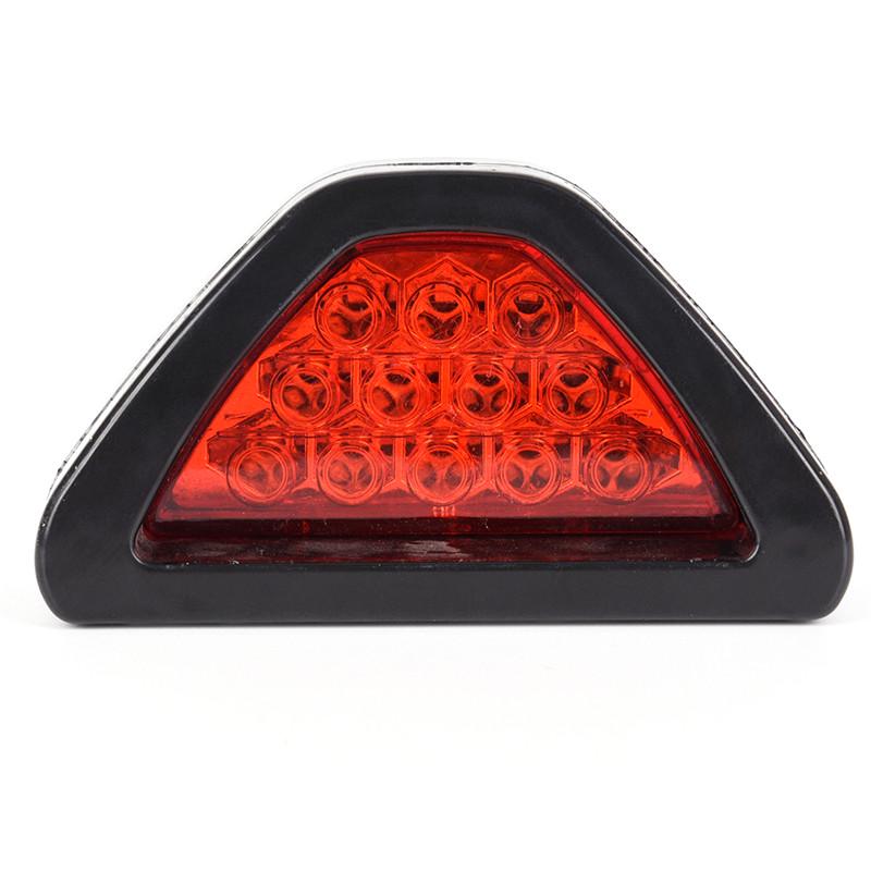 Треугольник 12 В, 12 светодиодов, красный цвет F1, автомобильный внедорожный низкий третий стоп-сигнал, универсальный