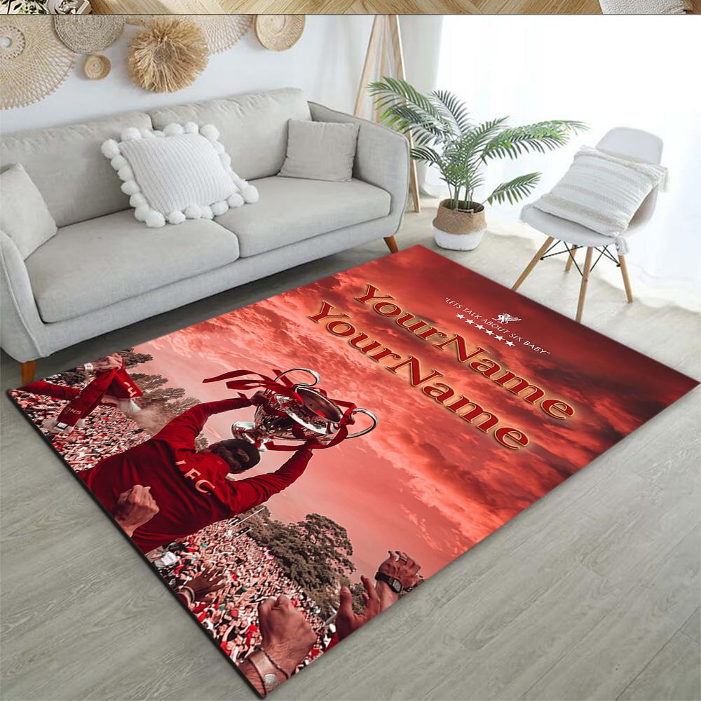 Liverpool Customize Your Name Floor Rug Office Rug Design for Bedrooms Hallway Living Rooms Balcony Antislip Carpet Anime Office Decor