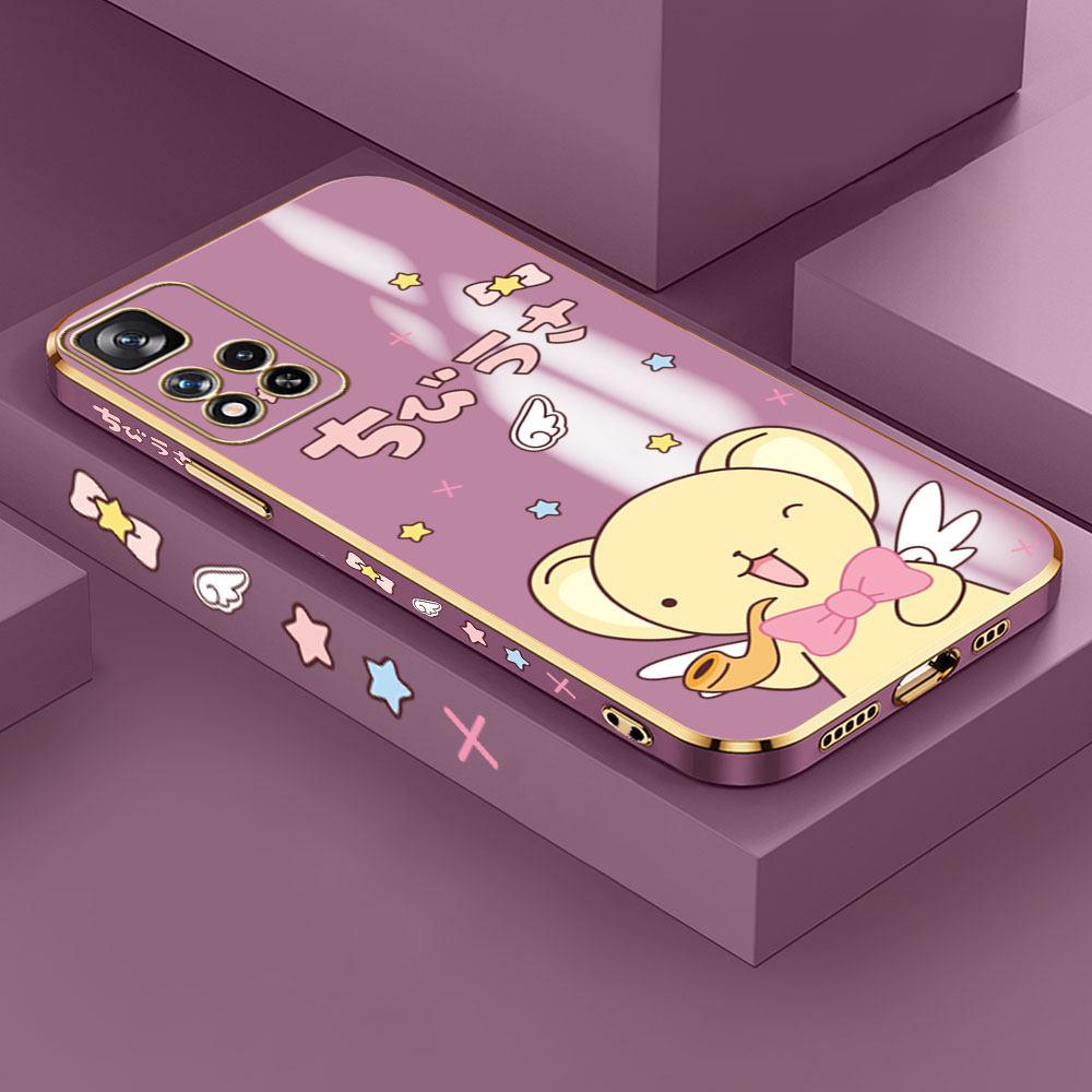 For Redmi Note 13 Pro 12 Pro 12S 11 Pro 11S 10S OPPO A38 A77s A96 Realme C33 C65 OnePlus Cartoon Cute Animal Design Soft Plated TPU Phone Case