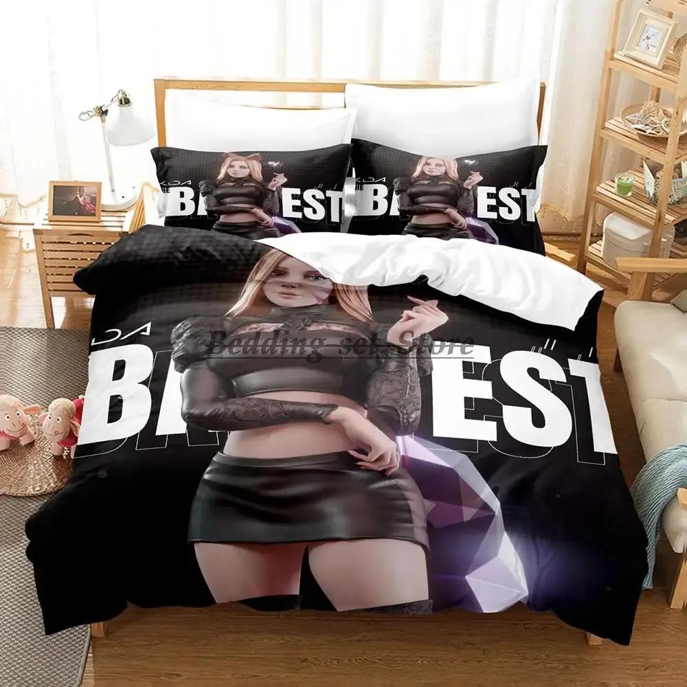 Kda The Baddest Bedding Set Single Twin Full Queen King Size Bed Set Aldult Kid Bedroom Duvetcover Sets Anime Bed Sheet Set