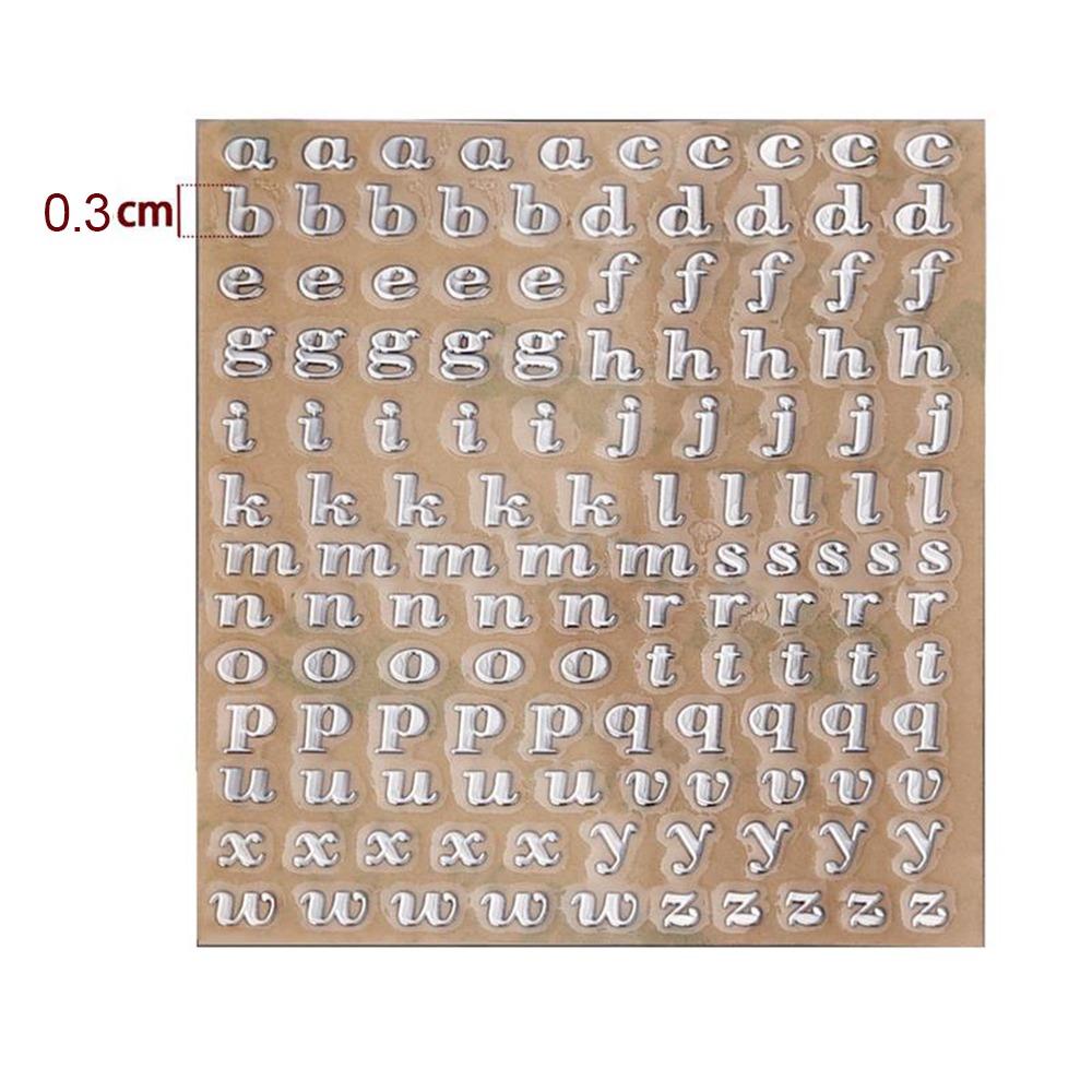 1PC Gold Sliver Epoxy Filling Sticker 3mm Thickness Alphabet Letters Stickers Resin Mold Decoration