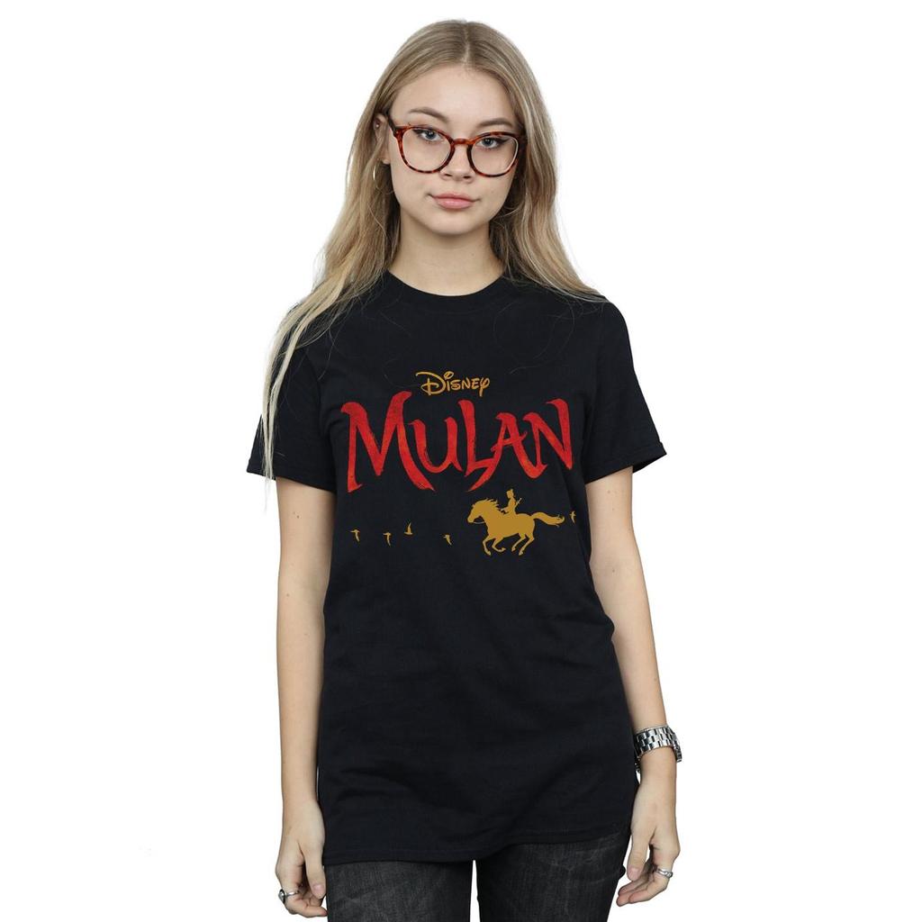 Disney Womens/Ladies Mulan Movie Logo Cotton Boyfriend T-Shirt