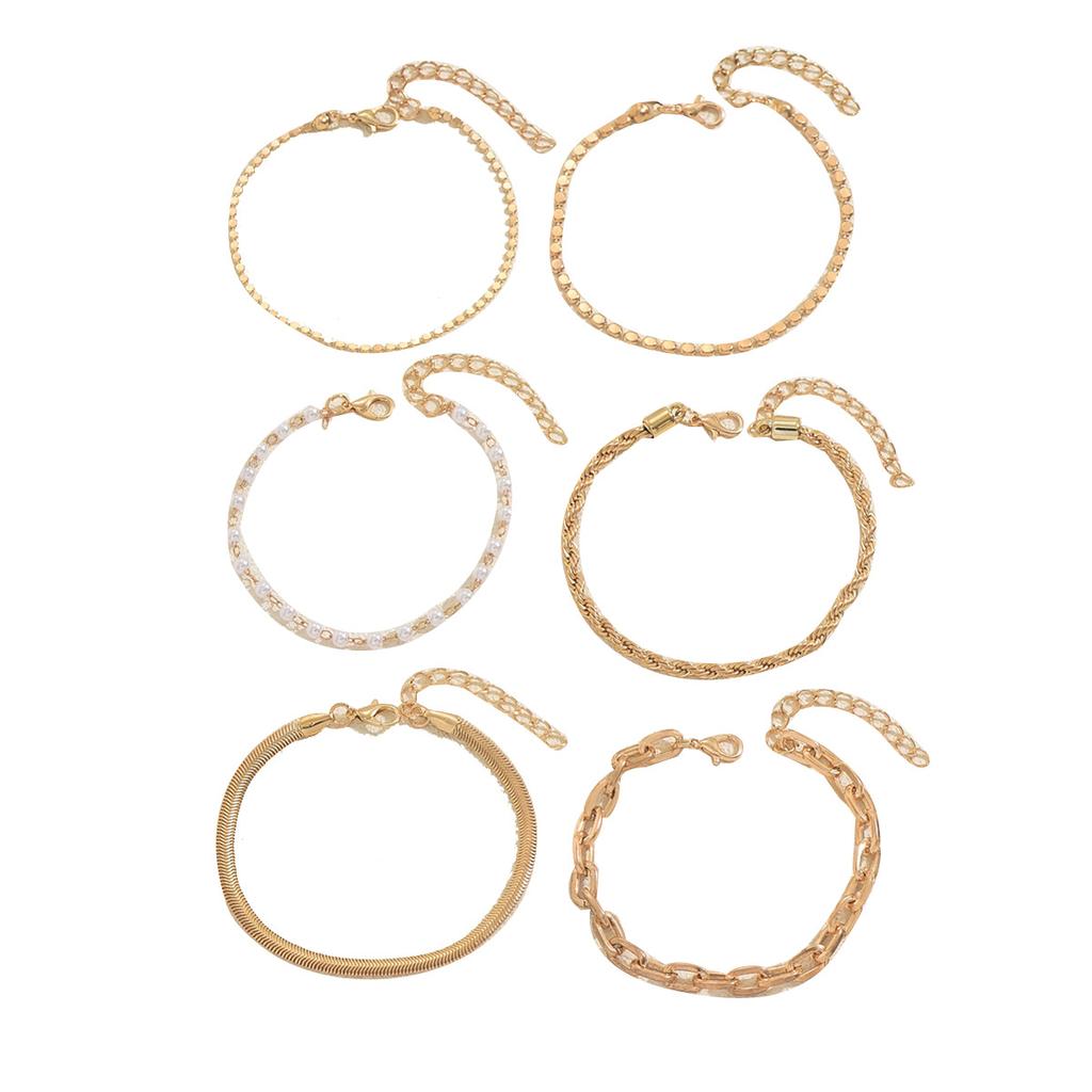 European and American Style Women's Bracelet Set Geometric Woven Design Bracelet Versatile Jewelry