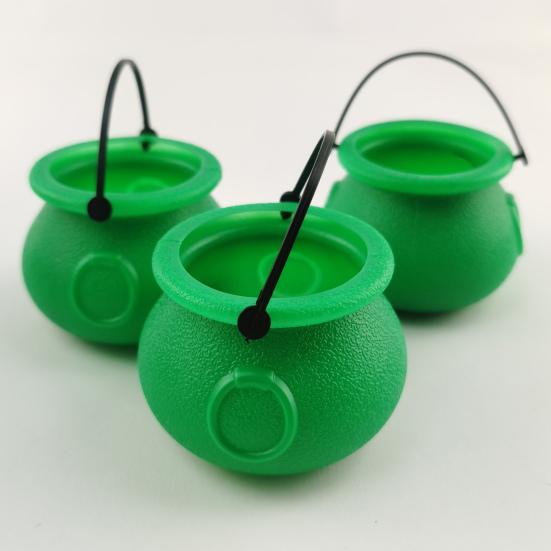 12 шт. ведерок для конфет на Хэллоуин, черный пластиковый котел для ведьмы, чайник, держатель для подарков на Хэллоуин для вечеринок, украшения для домашнего праздника