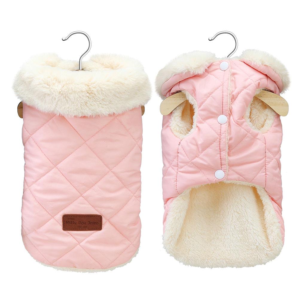 Warm Chihuahua Dog Cat Clothes Winter Fur Collar Small Dogs Puppy Coat Thick Cotton Pet Jacket Outfits Clothes for Small Dog Pug