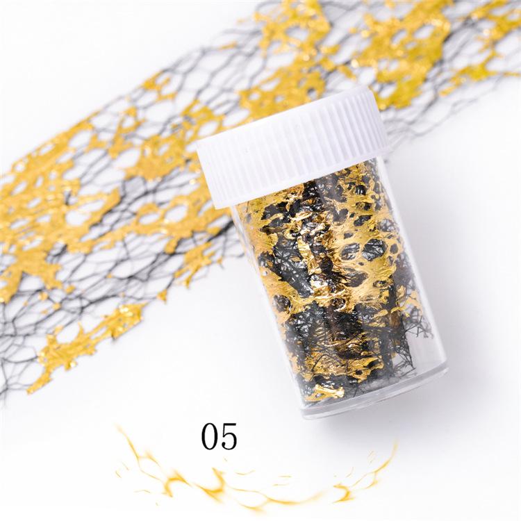 1 шт., 3D сетчатая наклейка для ногтей, золотистая, серебряная сетчатая лента на ногтях, голографический клей, шелковая фольга, украшения для дизайна ногтей, лаковые наклейки 4*50 см