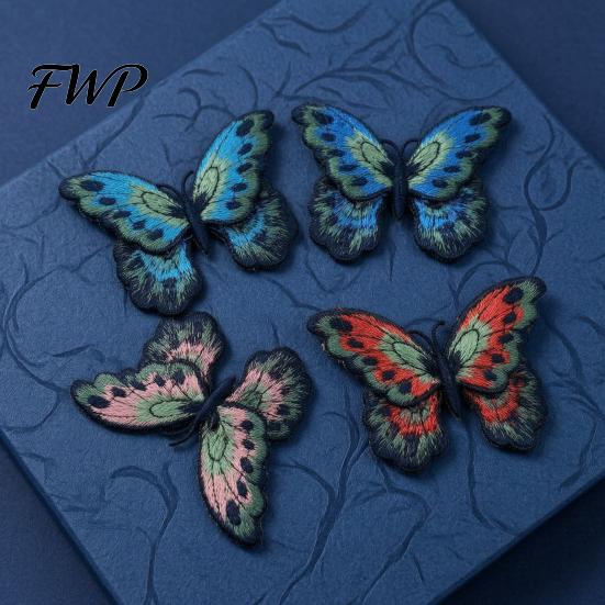 Polyester Butterfly Patches Embroidery Patch, Iron on Applique, Embroidered Patch Decorative for T-shirts Jeans Jackets Hats Applique