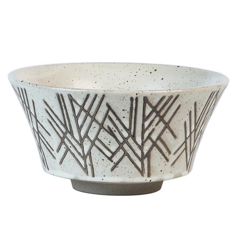 Японская миска для риса, бытовая керамическая суповая миска с высоким бортиком, большая емкость, миска для риса, миска для лапши, одинарная маленькая миска, столовая посуда