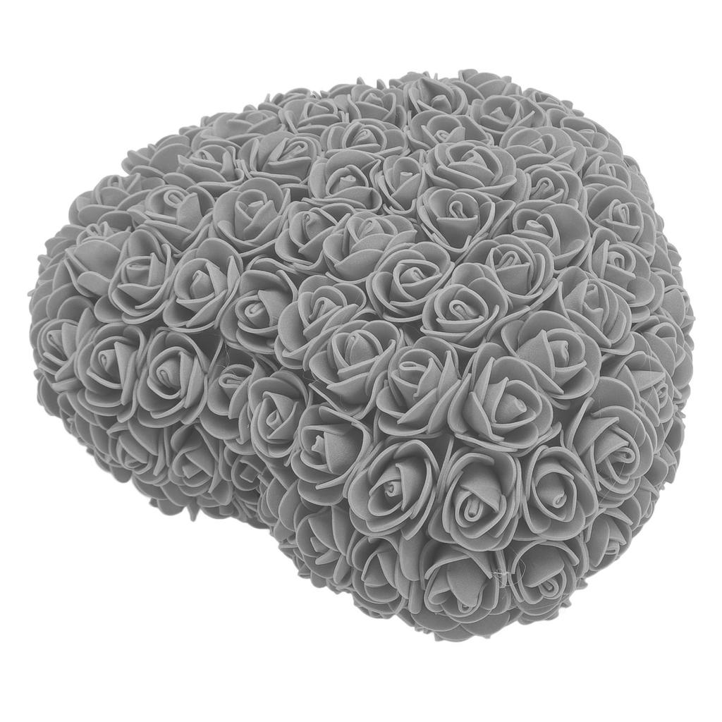 Пенопластовые искусственные розы ручной работы, романтические декоративные розы в форме сердца со светодиодной гирляндой для спальни, свадьбы, серые