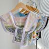 Small Shawls Fake Collar Printing Bow Silk Scarf Female Shawl Korean Style Scarves Printed Scarf
