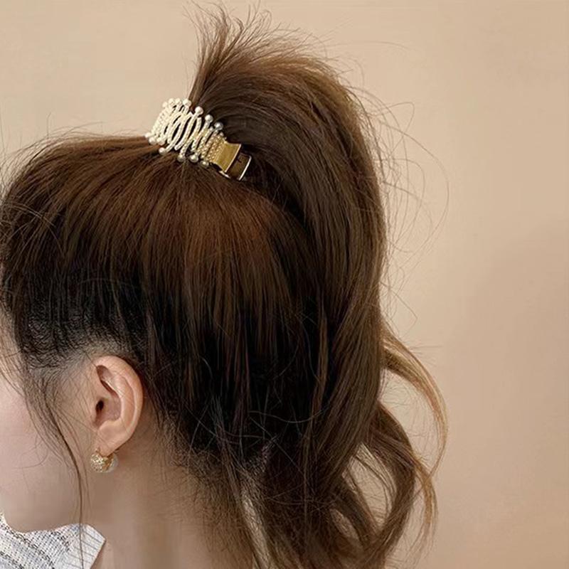 1 шт. Модные металлические заколки для волос с кристаллами и искусственным жемчугом для женщин, девушек, для вечеринок, для хвостика, изысканные аксессуары для волос