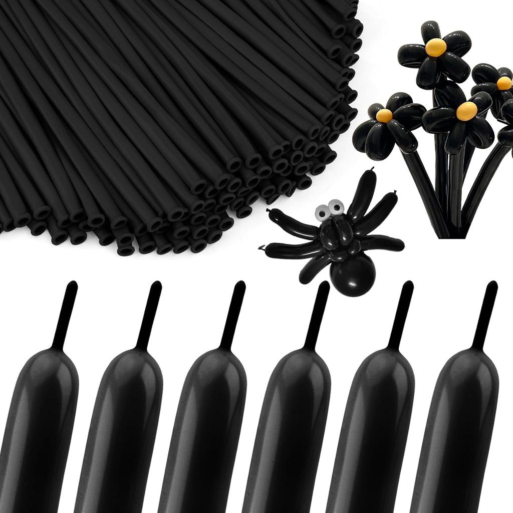Black Matte Latex Long Balloon Suitable for Holiday Parties, Weddings, Birthdays, Bridal Showers, Holiday Decorations