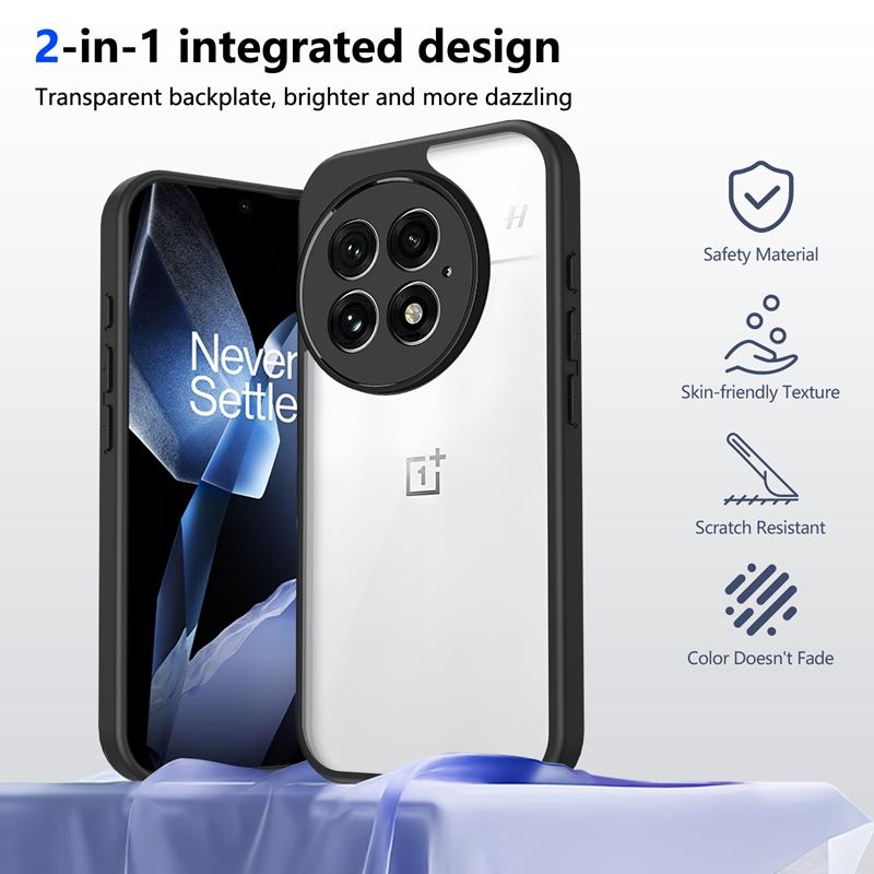 Transparent Silicone Case For OnePlus One Plus 13 13R 13T 13S 12R 11 11R 10R 9R 9RT 8T 7 7T PC Back TPU Bumper Shockproof Cover