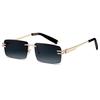 Retro Rimless Sunglasses Rectangular Ultra Small Frame Sunglasses Lens Eyewear [SHEEN KELLY] Men's Women's See-Through