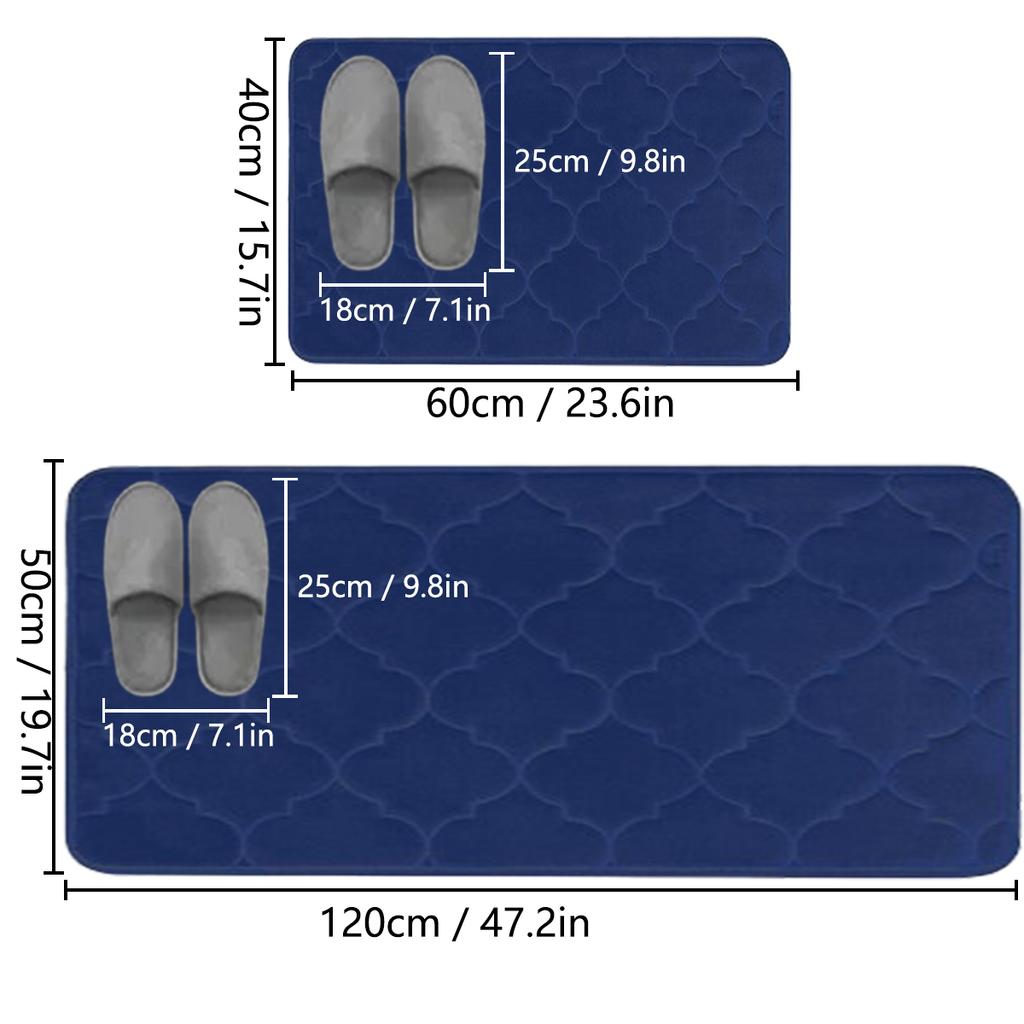 2pcs Thickened Long Absorbent Bathtub Mat Bathroom Dirt-resistant Non-slip Soft Floor Mat Toilet Door Mat Entrance Mat