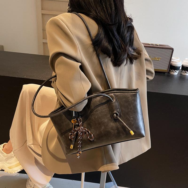 Сумка-тоут премиум-фактуры, новинка 2024 года, модная женская сумка через плечо, вместительная сумка для поездок на работу