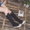 Женские высокие парусиновые туфли. Уличная мода. Прогулочные туфли на плоской подошве. Дизайнерская модная обувь.