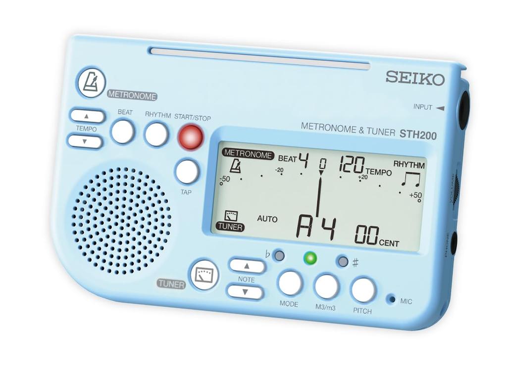 SEIKO Метроном Высокая подставка для нот Идеально для ансамблей и школы STH200BL Тюнер, Громкость, Крепление, Ансамбли, Синий,
